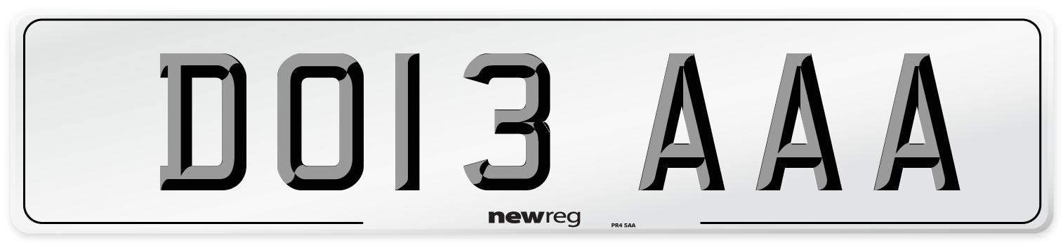 DO13 AAA Number Plate from New Reg